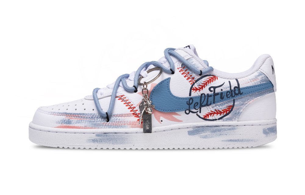 Nike Court Vision 1 Volleys Anti Slip Wear Resistant Low Top Skateboard Shoes Men's White Gray