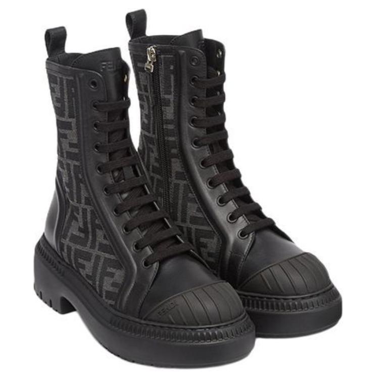 FENDI Women's FF Motif Domino Biker Boot 'Black'