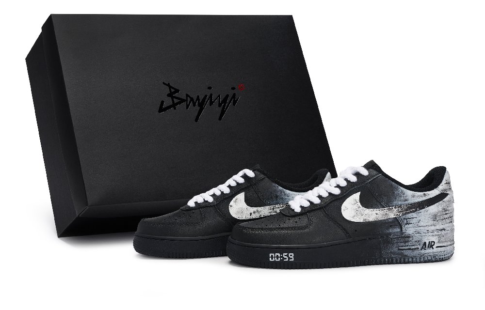 Nike Air Force 1 Skateboard Shoes Unisex Low Top Black/White/Gray