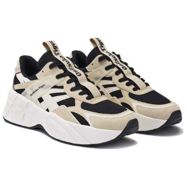 Onitsuka Tiger SP Series Anti-Slip Wear-Resistant Low-Top Chunky Sneakers Unisex Black White