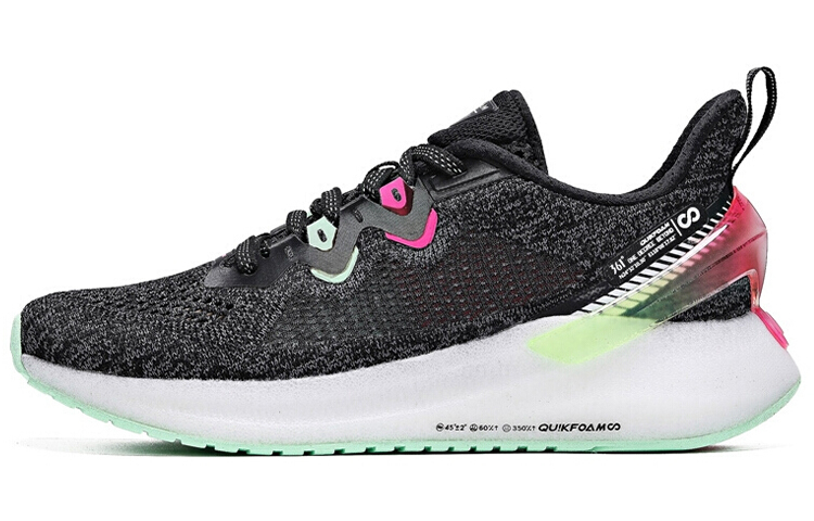 361° Q-Bounce Ultra Bright Eyes Breathable Low-Top Running Shoes Women's Black Pink