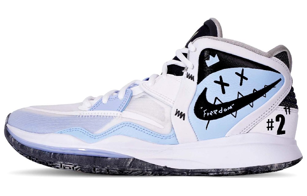 Nike Kyrie 8 Infinity Anti-Slip Wear-Resistant Mid-Top Basketball Shoes Women's White Blue