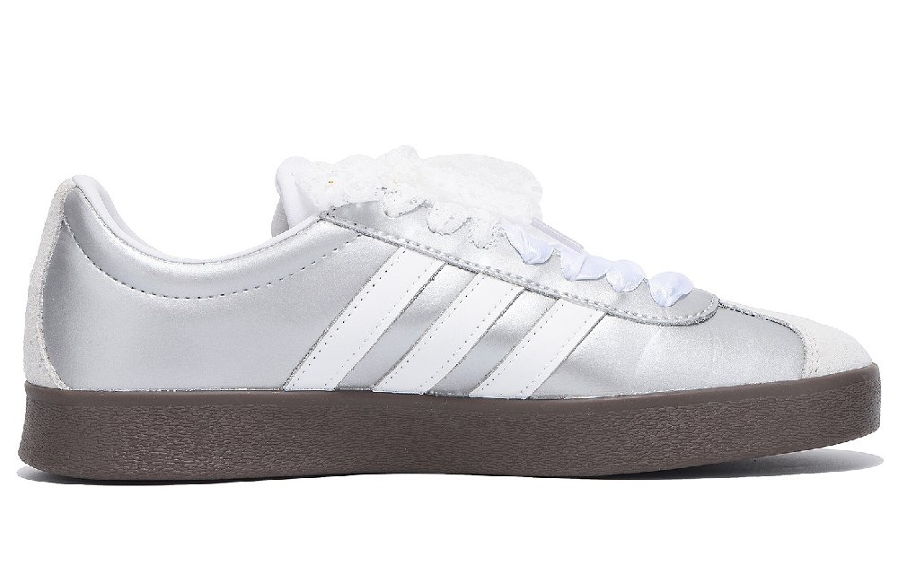 Adidas Neo VL Court 2.0 Coverage Slip Resistant And Abrasion Resistant Low Top Skateboard Shoes Unisex Silver