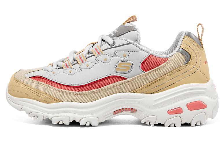 Skechers D'Lites 1.0 Chunky Sneakers Women's Low-Top White/Yellow/Red