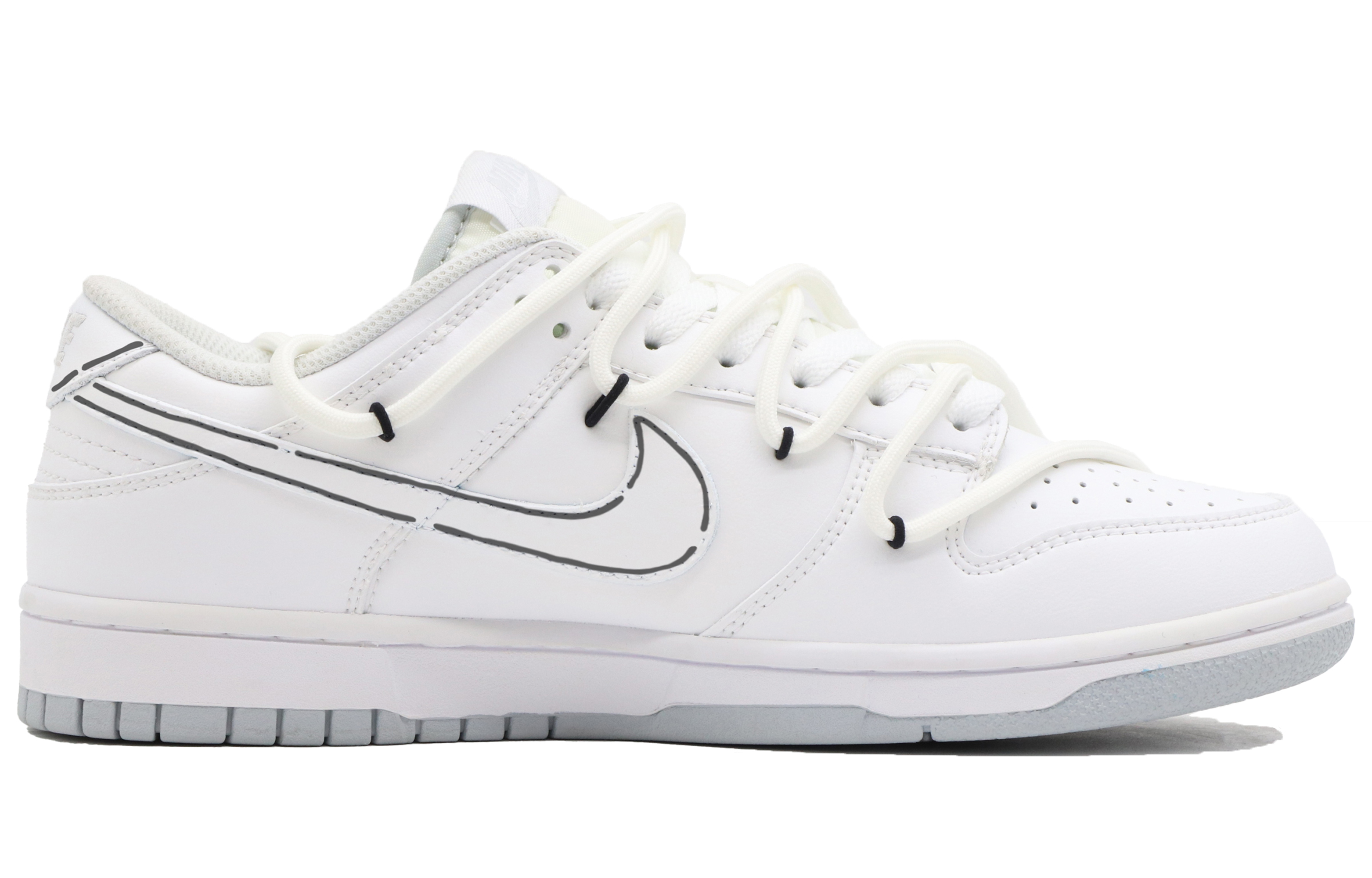 Nike Dunk Low-Top Skateboard Shoes Men's White Yellow Blue