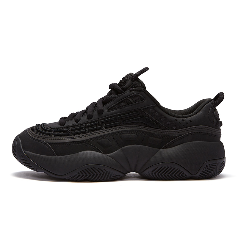 FILA FUSION Flame Shoes Low-Top Vintage Basketball Shoes Men's Black