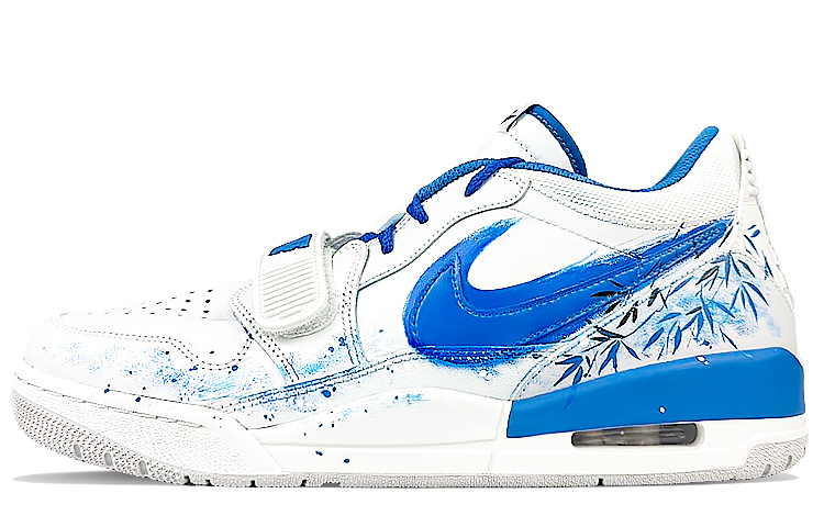Jordan Legacy 312 Cushioned Slip-Resistant Low-Top Vintage Basketball Shoes Men's Blue White