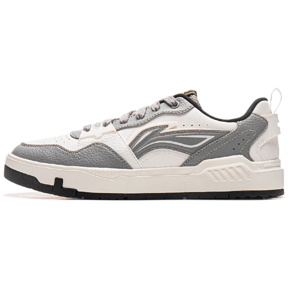LiNing Yuan Chu Slip-Resistant Cushioning Wear-Resistant Breathable Low-Top Skateboard Shoes Men's White Gray