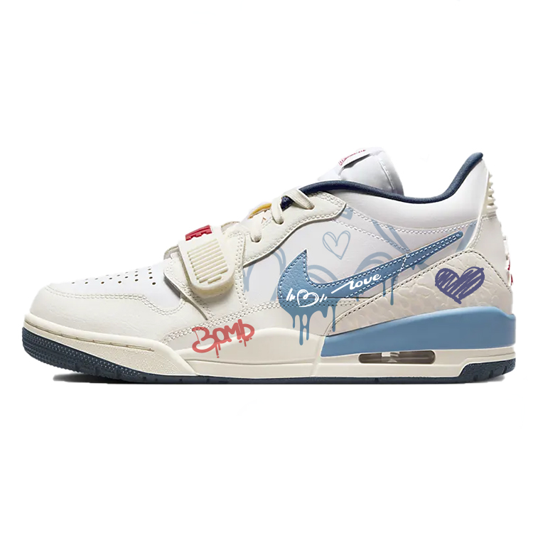 Jordan Legacy 312 Cushioning Anti-Slip And Wear-Resistant Low-Top Vintage Basketball Shoes Unisex Blue White