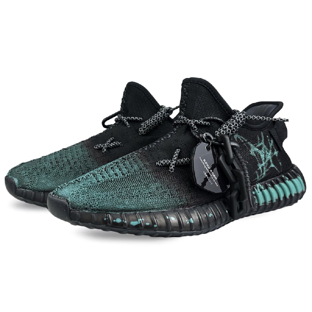 Adidas Originals Yeezy Boost 350 V2 Anti Slip Wear Resistant Low Top Casual Shoes Unisex Black Green