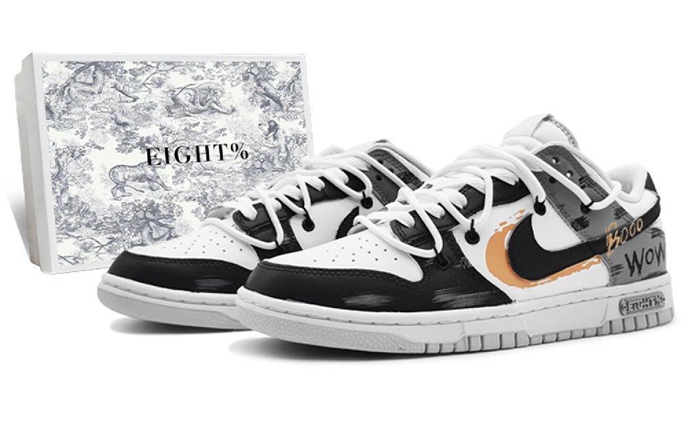 Nike Dunk 'Pure Platinum' Anti-Slip Wear-Resistant Low-Top Skateboard Shoes Men's Gray Orange