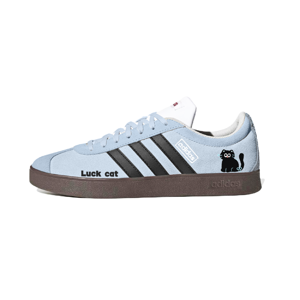 Adidas VL COURT 2.0 Abrasion Resistant Low Top Skateboard Shoes Unisex Blue Black