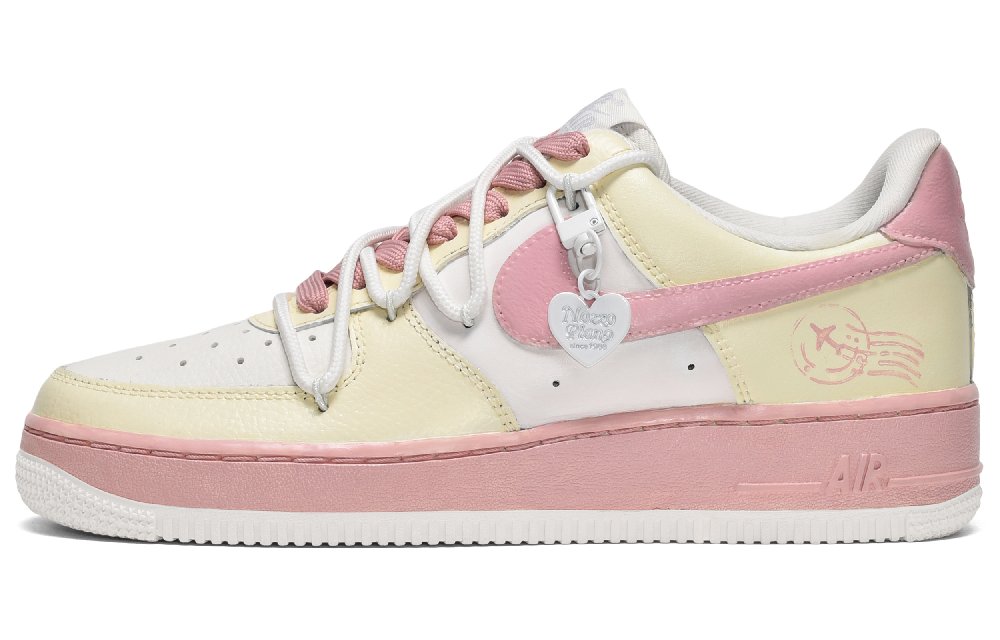 Nike Air Force 1 Low CUS ID Strawberry Milkshake Low-Top Skateboard Shoes Men's Pink White