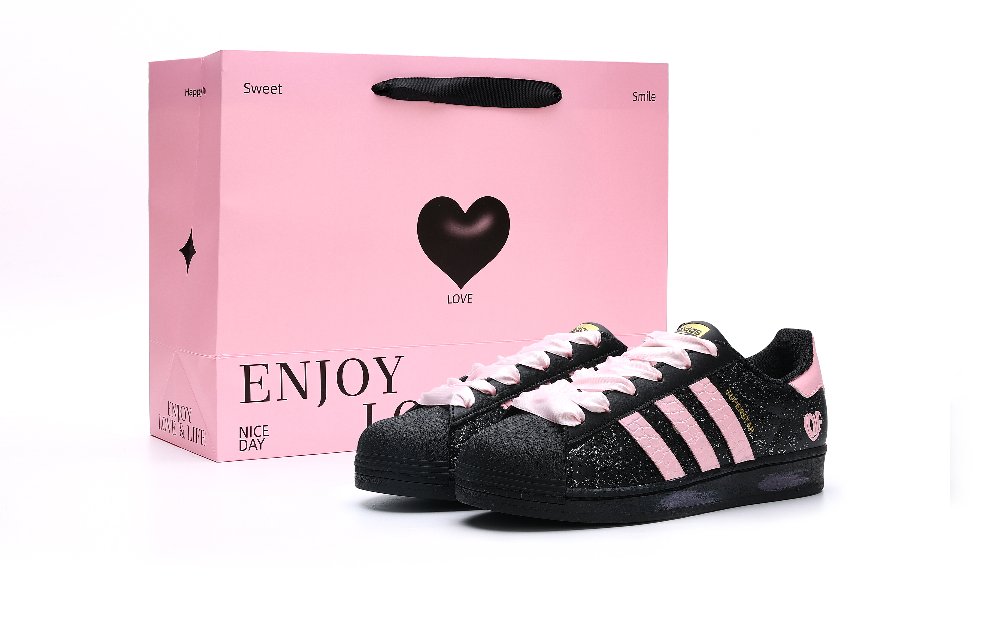 Adidas Originals Superstar Skateboard Shoes Unisex Low top Black Pink