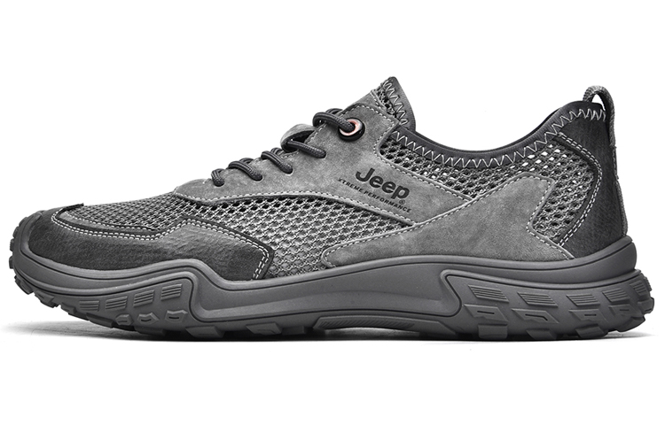 Jeep Anti-Slip And Wear-Resistant Breathable Low-Top Outdoor Shoes Men's Gray