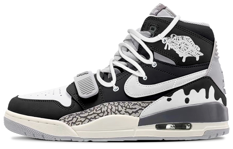 Jordan Legacy 312 High-Top Vintage Basketball Shoes Men's White Black