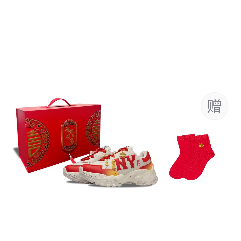 MLB Big Ball Chunky Shock Absorbers Low Top Chunky Sneakers Women's Red