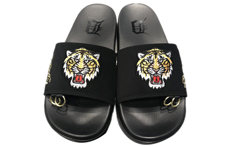 MLB Slipper Rubber Sole Metal Totem Slip-Resistant Slide Slippers Unisex Black купить в интернет-магазине Yoocart с быстрой доставкой по России.