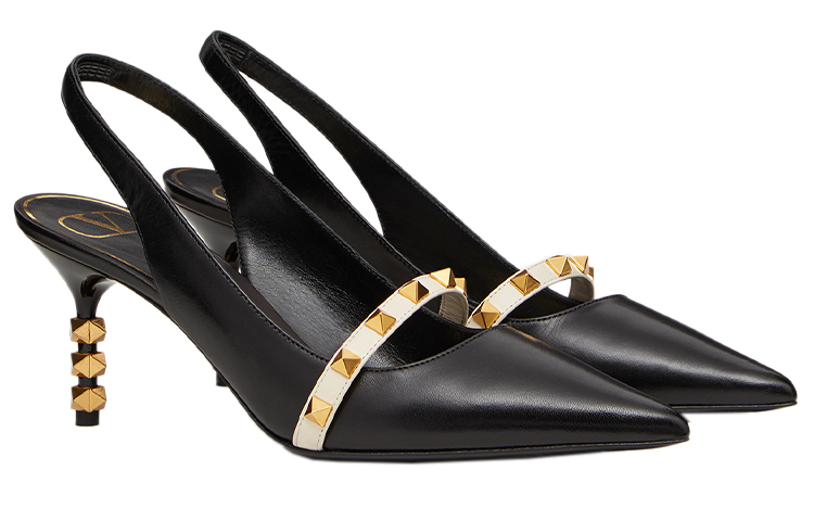 Valentino Rockstud Wedge Heel High Heels Women's Black