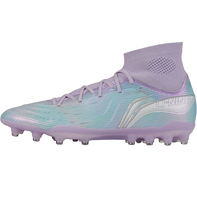 LINING Soccer Shoes Men High Top Blue Purple