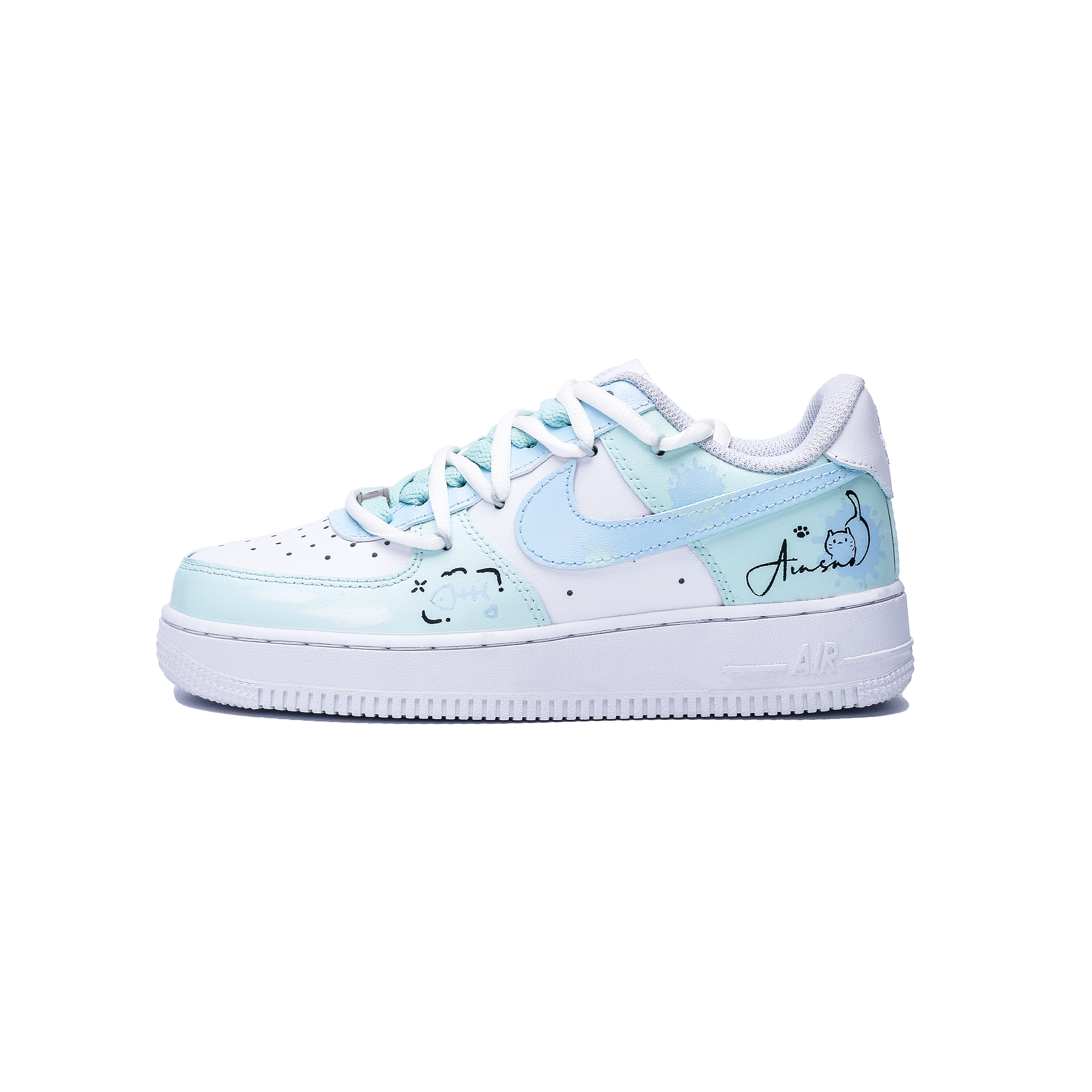 Nike Air Force 1 Vintage Basketball Shoes Unisex Low top Blue/Green/White