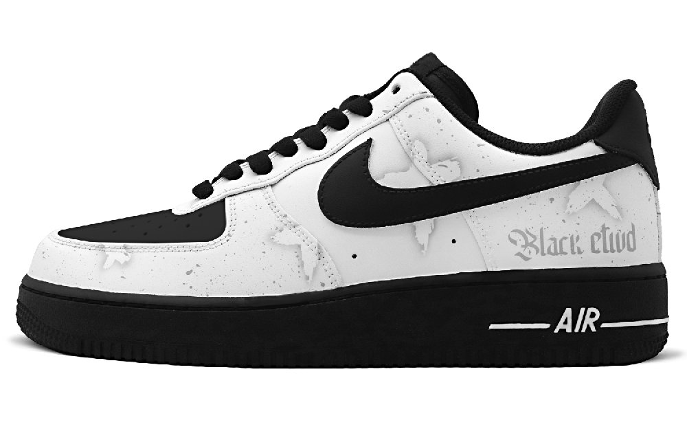 Nike Air Force 1 WET Mimikyu Law Anti Slip Wear Resistant Low Top Skateboard Shoes Unisex Black White Gray