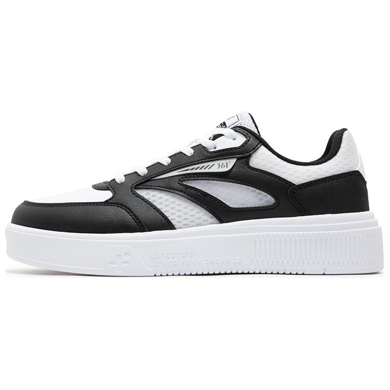 361° Anti Slip Wear Resistant Low Top Skateboard Shoes Women's Black White