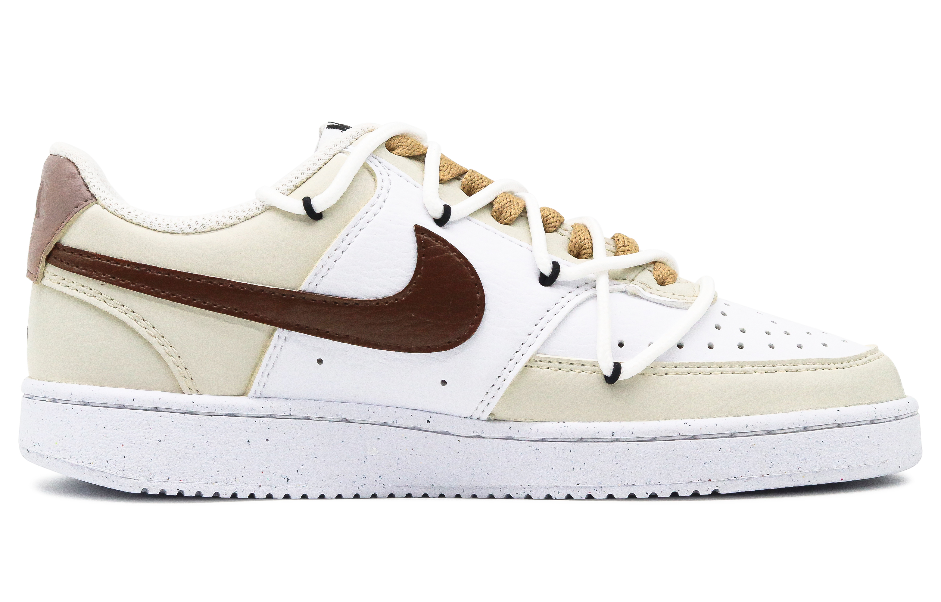 Nike Court Vision 1 Anti-Slip Wear-Resistant Low-Top Skateboard Shoes Women's Brown White купить в интернет-магазине Yoocart с быстрой доставкой по России.