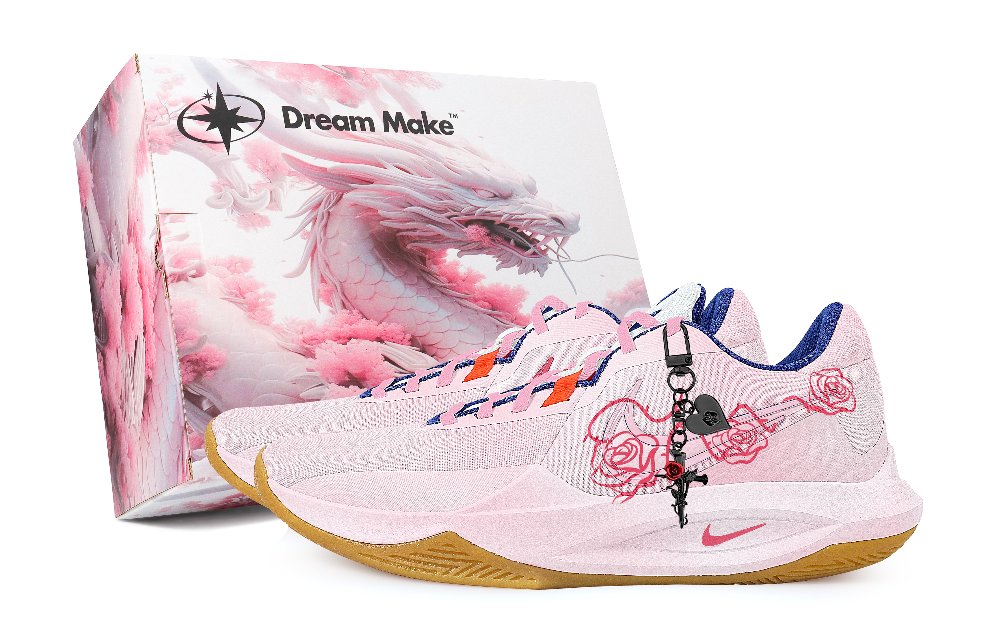 Nike Precision 6 Rose Dance Pink Box Anti Slip Wear Resistant Low Top Basketball Shoes Men's Pink