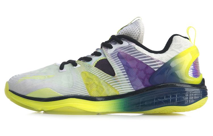 LiNing Low top Badminton Shoes Unisex White Green Blue
