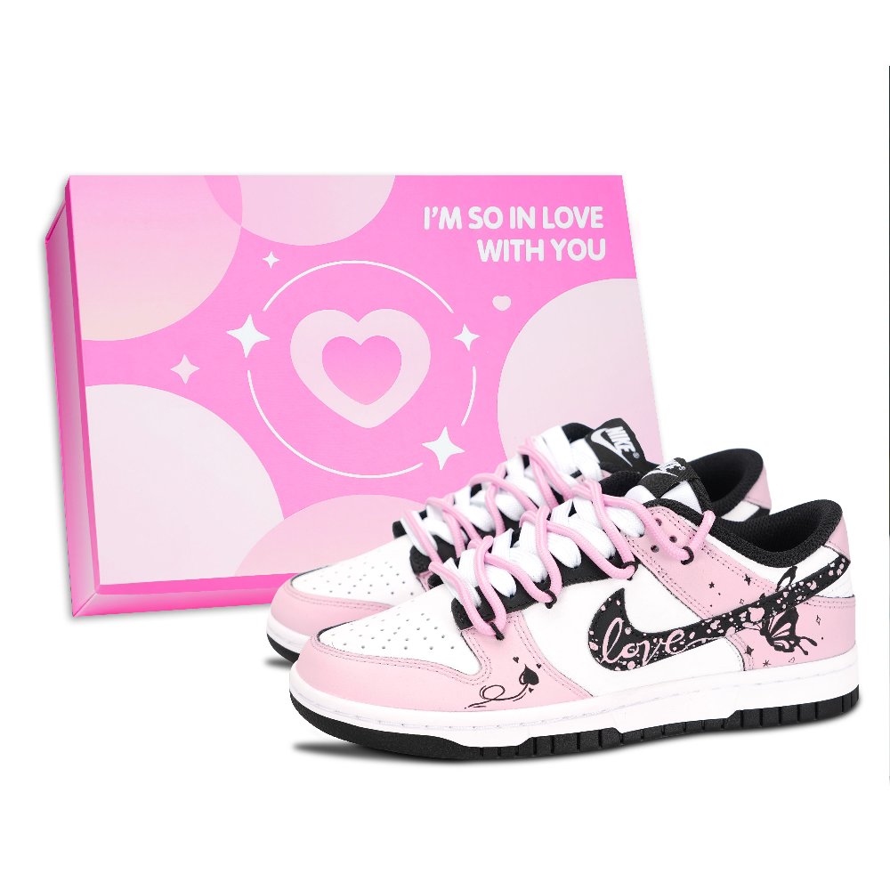 Nike Dunk Anti Slip Wear Resistant Low Top Skateboard Shoes Unisex Pink