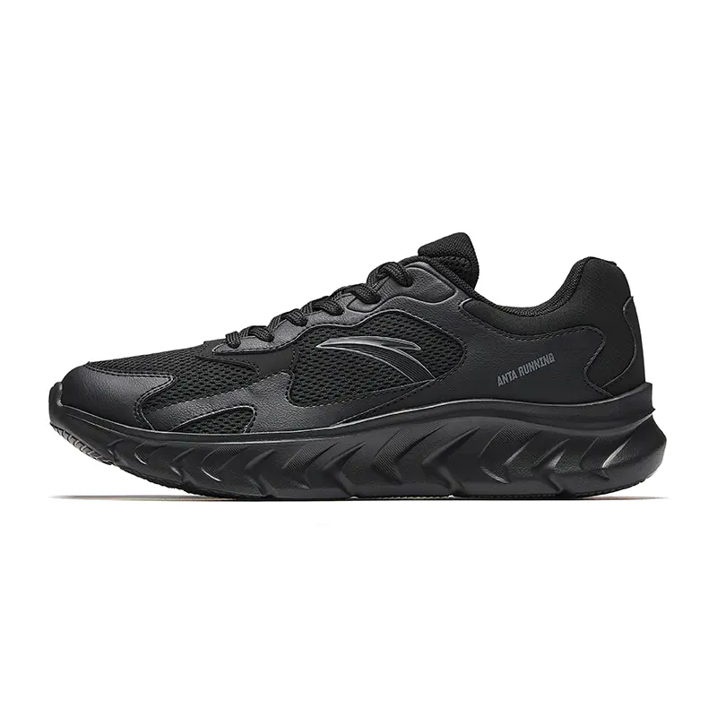 Anta Cushioning, Wear Resistant Low top Casual Running Shoes Men's Basic Black
