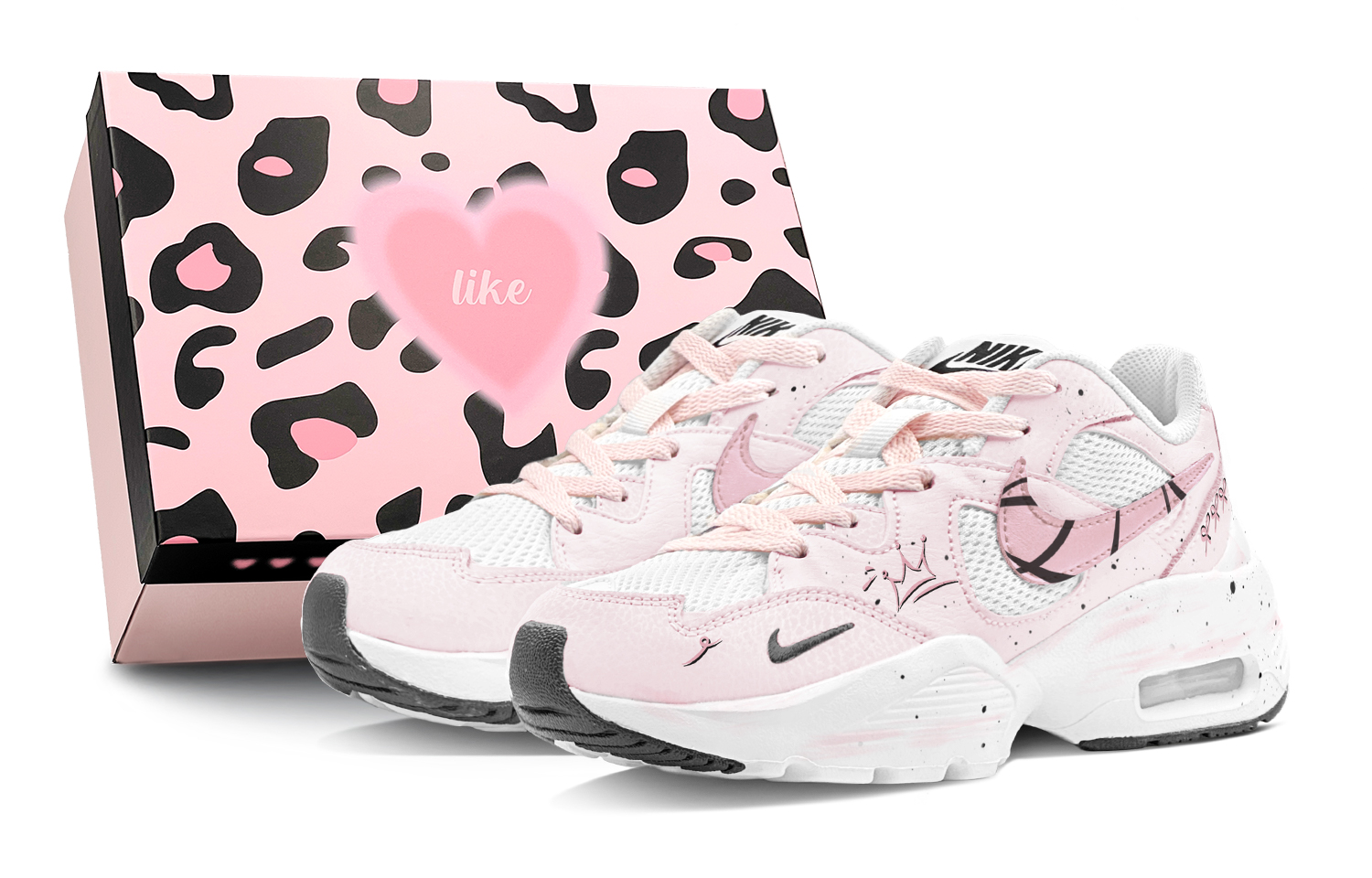 Nike Air Max Fusion Abrasion Resistant Breathable Low Top Running Shoes Women's Pink