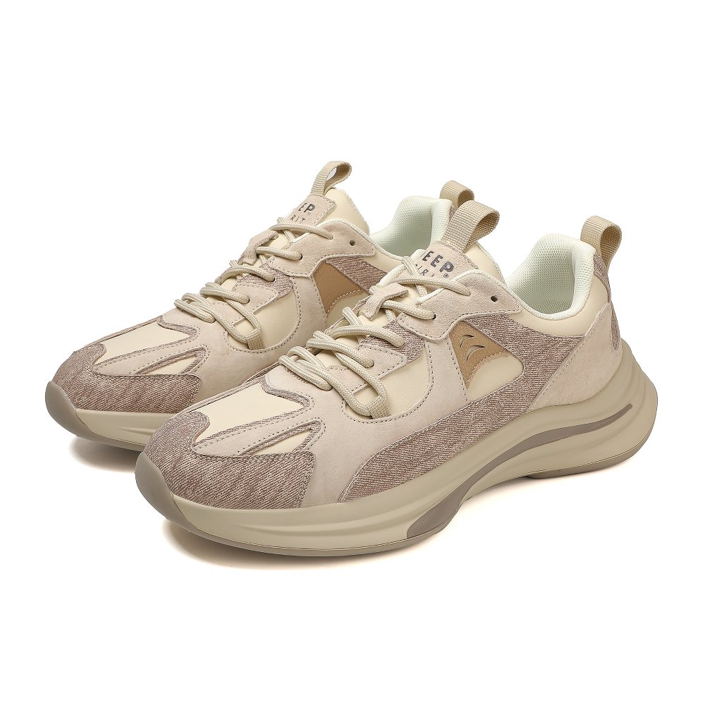 JEEP SPIRIT Anti-Slip And Wear-Resistant Breathable Low-Top Casual Shoes Men's Sandstone