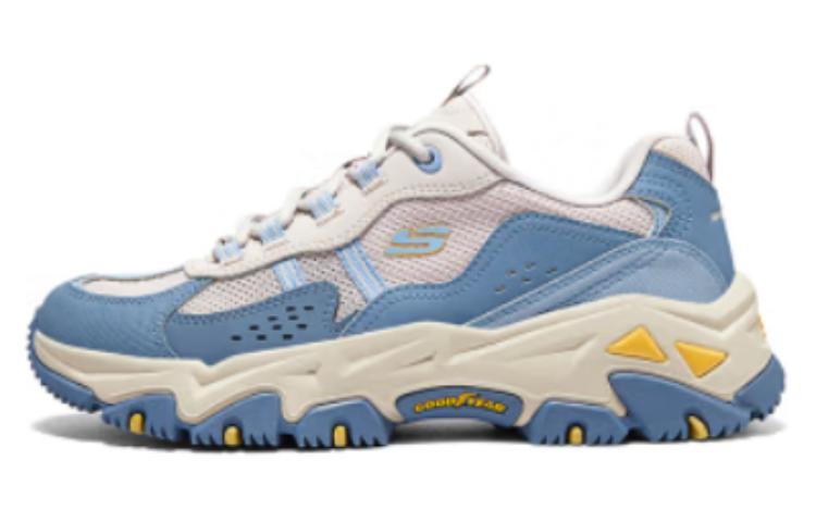 Skechers Cushioning Wear-Resistant Low-Top Casual Shoes Women's Blue Beige