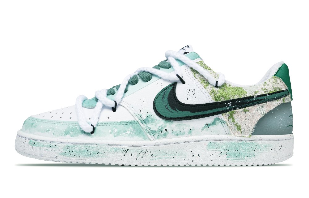 Nike Court Vision Low Anti Slip Wear Resistant Low Top Skateboard Shoes Unisex Emerald Green