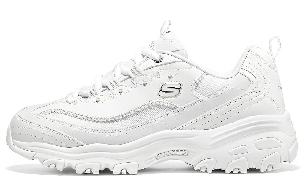 Skechers D'LITES 1.0 Bead Bear 2.0 Low Top Chunky Sneakers Women's White