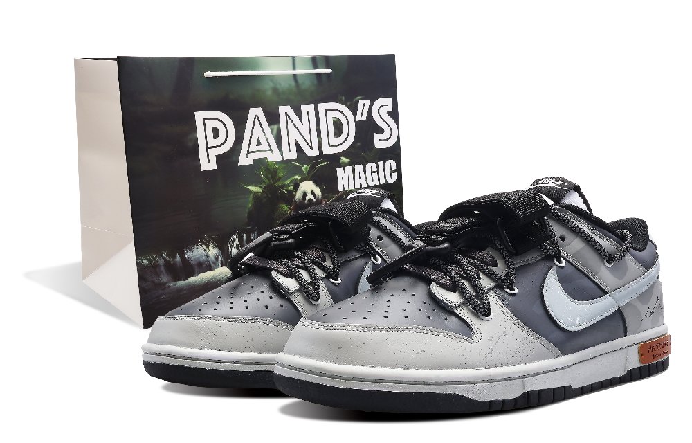 Nike Dunk Low Top Skateboard Shoes Men's Gray Black
