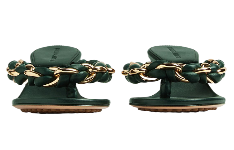 Bottega Veneta Dot Leather Patchwork Flip Flops Women's Jasper
