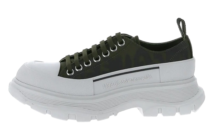 Alexander McQueen Tread Slick Low Top Platform Shoes Women's Olive Green
