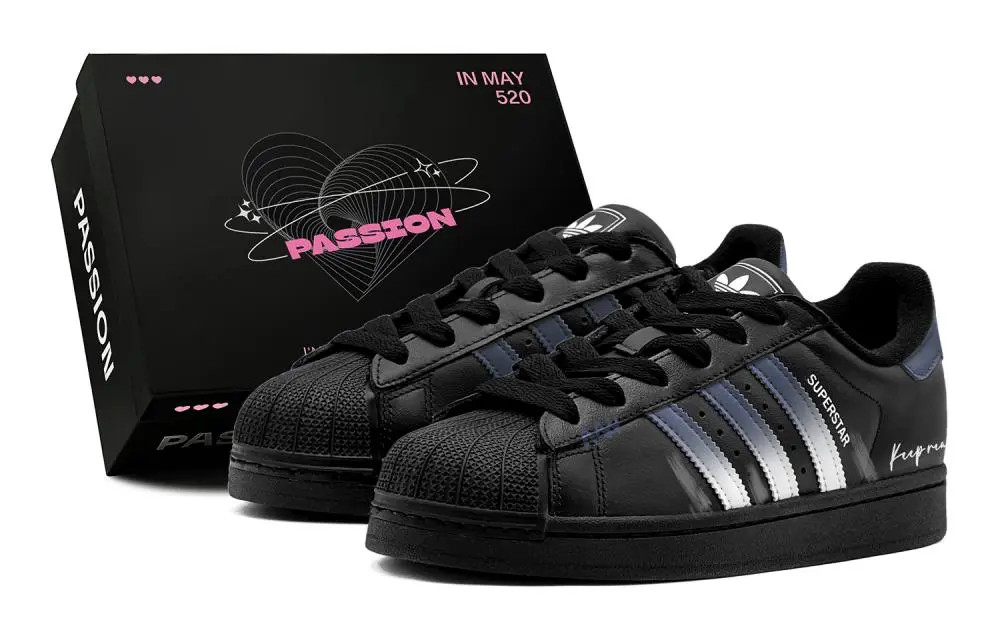 Adidas Originals SUPERSTAR Shell Head, Tranquil Night Low top Skateboard Shoes Unisex Black