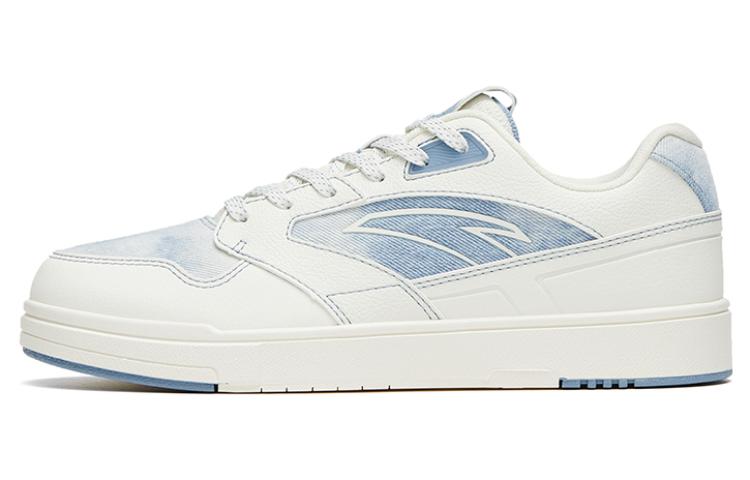 Anta Anti-Slip Wear-Resistant Low-Top Skateboard Shoes Women's White And Blue Tie-dye