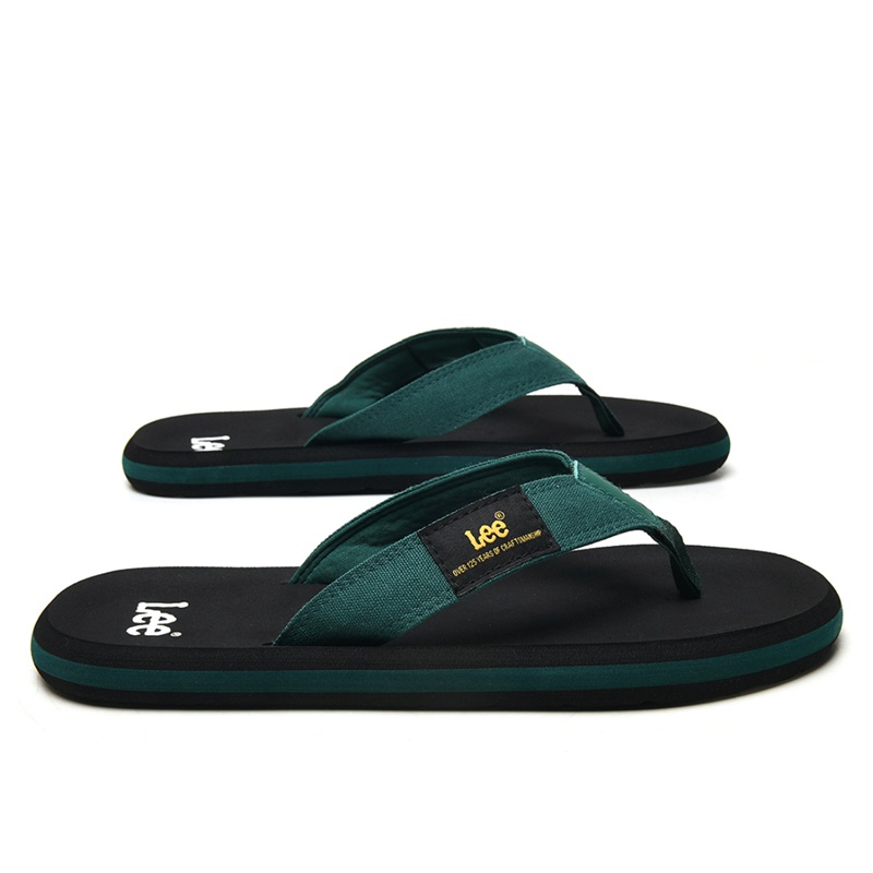 Lee Rubber Sole Stitching Odor Resistant Abrasion Resistant Slip Resistant Quick Dry Flip Flops Men's Black