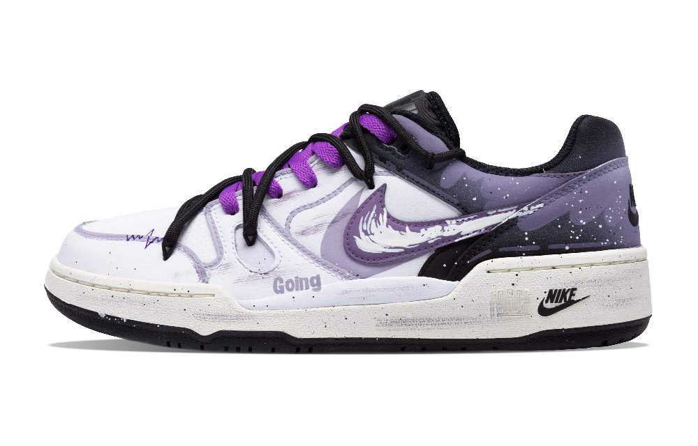 Nike Full Force Abrasion Resistant Low Top Skateboard Shoes Men's Black Purple
