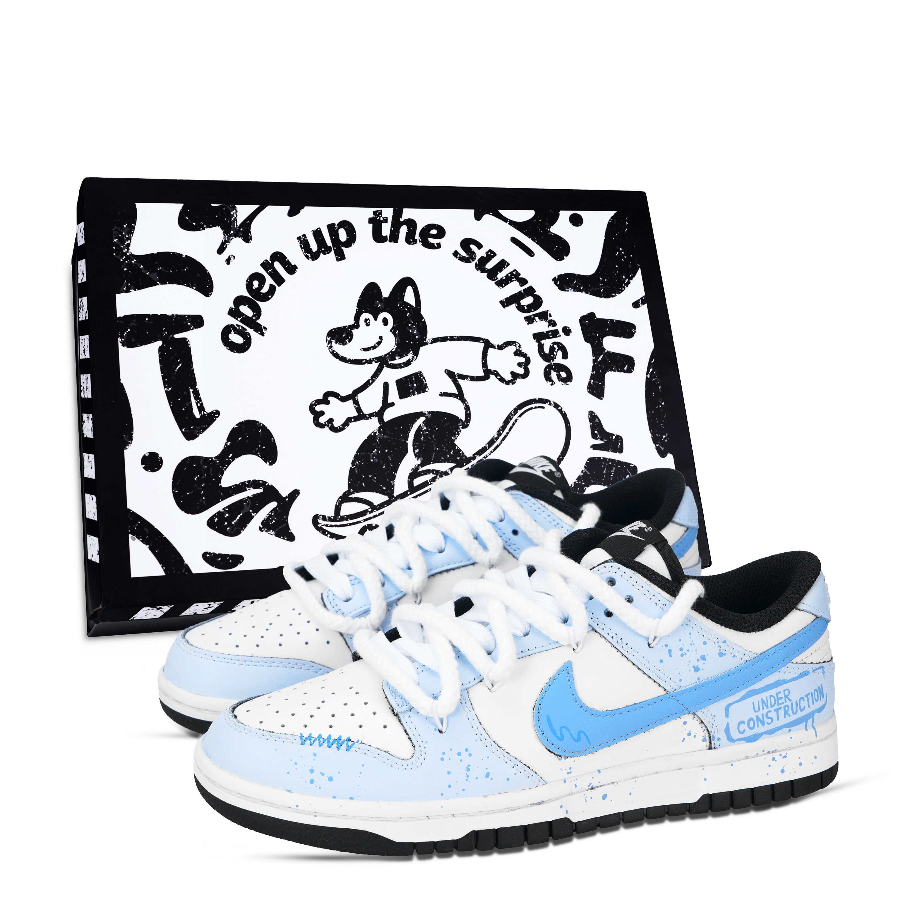 Nike Dunk Stop At Front Abrasion Resistant Low top Skateboard Shoes Unisex Blue White