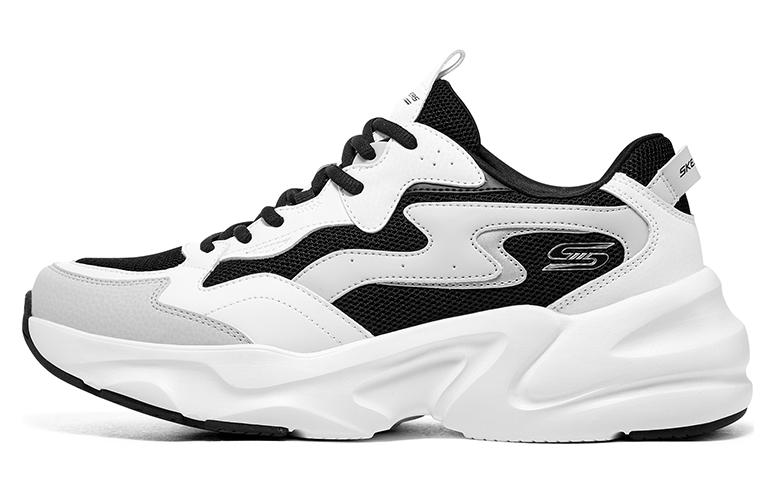 Skechers D'LITES Wear-Resistant Low-Top Chunky Sneakers Men's Black White