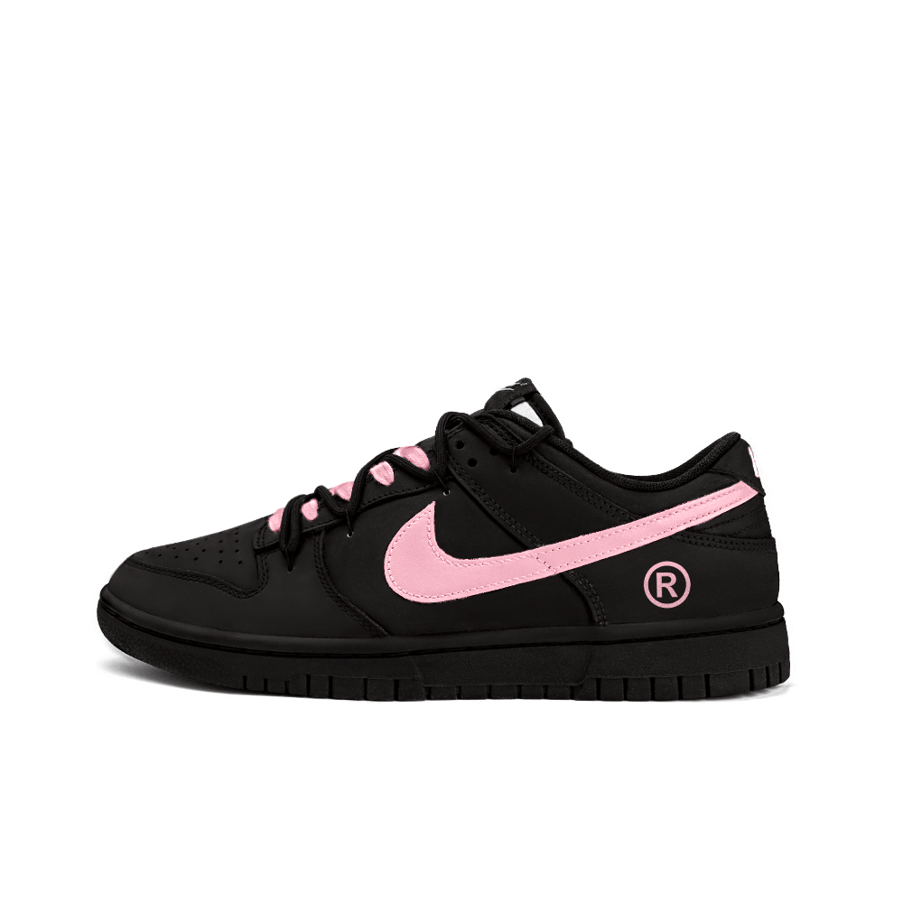 Nike Dunk Love's Flight Journal Anti-Slip Wear-Resistant Low-Top Skateboard Shoes Unisex Black Pink