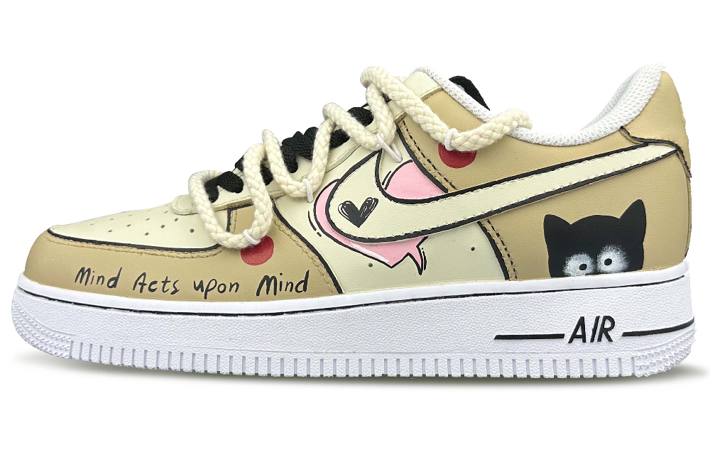 Nike Air Force 1 Skateboard Shoes Men Low-Top Yellow/Pink White