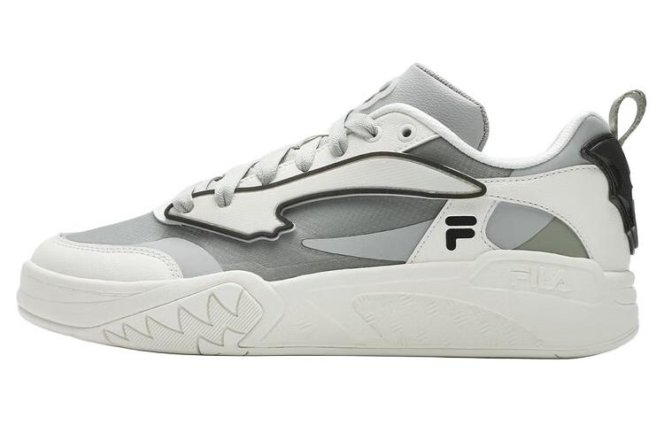 FILA FUSION Anti-Slip Wear-Resistant Low-Top Skateboard Shoes Men's White Gray