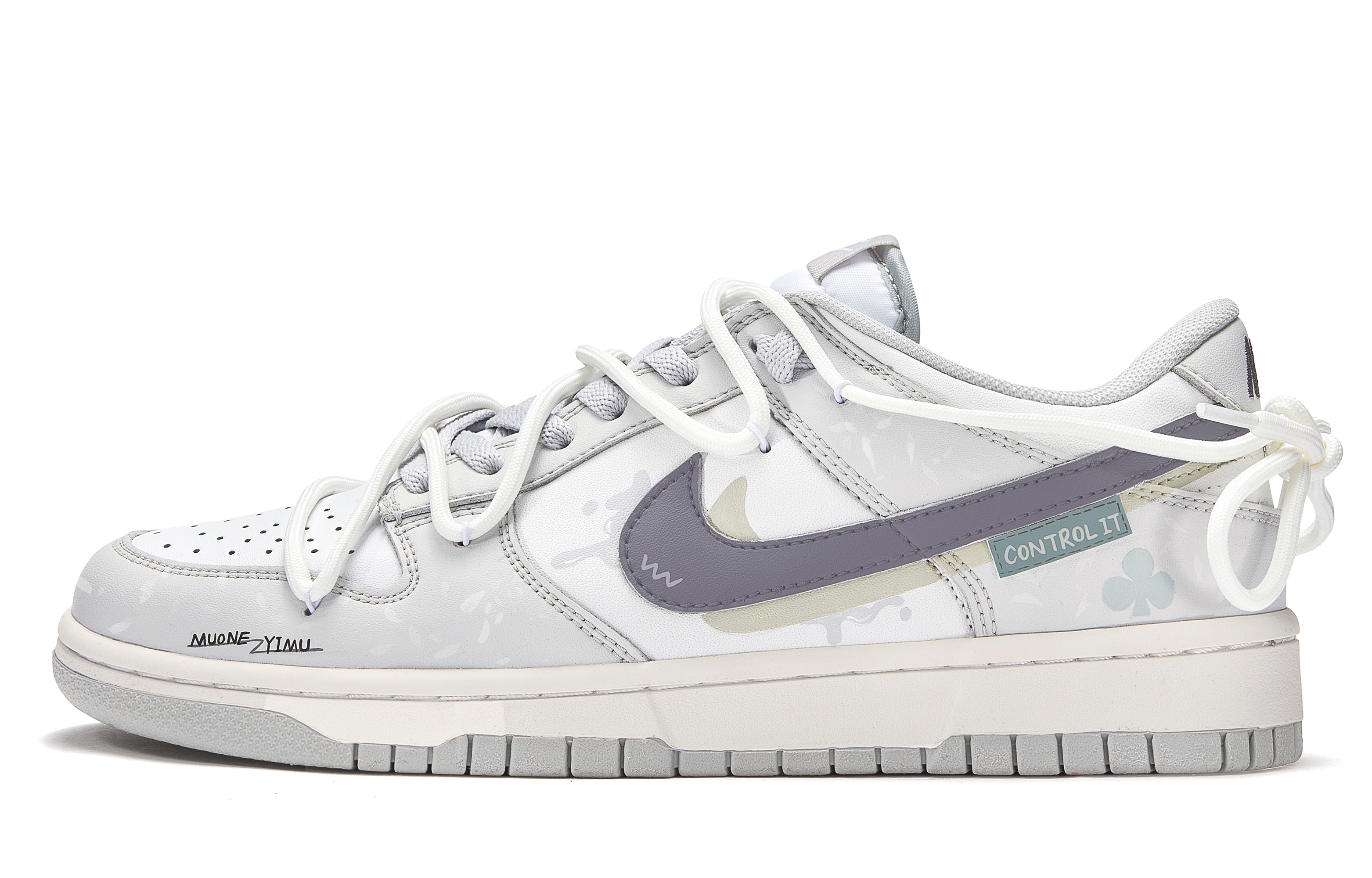 Nike Dunk Low Reverse Flow Slip-Resistant Cushioning Low-Top Skateboard Shoes Men's Gray White